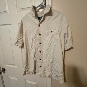 Caribbean Joe Cream Casual Button Down Shirt